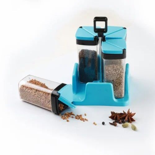 Plastic Spice Rack Jar Set