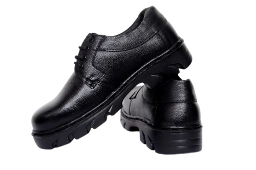 Polo Safety Shoes - Leather, Custom Size, Black | Low Ankle, Steel Toe, PVC Outsole, Durable, Comfortable Design for Men