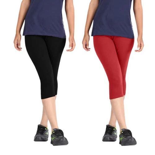 Premium Design Womens Capris - Cotton Blend, XS & XXS Sizes | Stretchable Material, Elastic Waistband, Versatile Wear, Ankle-Length Cut, Chic Patterns, Soft Fabric Texture, Perfect for Warm Weather