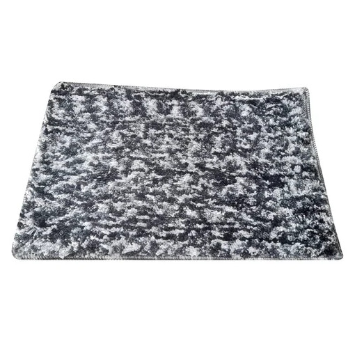 Soft Cotton Door Mat - 8mm Thickness, Rectangle Shape | Waterproof, Anti-Slip, Abstract Pattern in White and Black