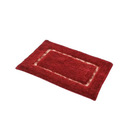Water Absorbent Bath Mat - Cotton, 40x60 cm, Red | Anti Skid, Washable, Water & Fire Resistant, Eco-Friendly, Slip Resistant