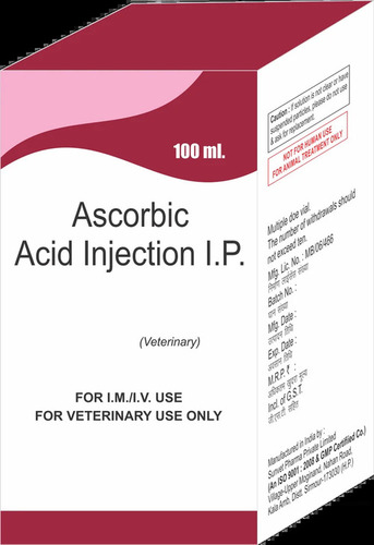 Ascorbic Acid Veterinary Injection - Medicine Grade Liquid for Cattle and Other Animals | Prescription Required, Veterinary Injectables