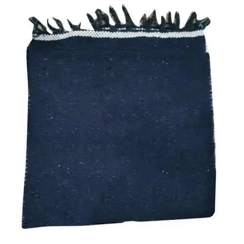 Blue Cotton Handloom Durries - 6x2 Feet, Washable Rectangular Design with Handloom Technics and Plain Pattern for Floor Use