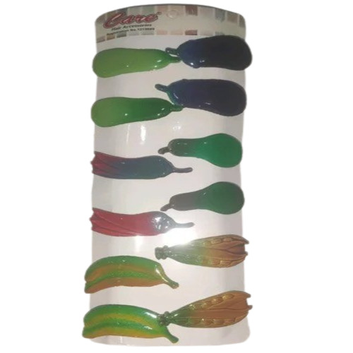 Multicolor Plastic Hair Pins - 6 Pairs, Fancy Personal Accessories for Girls and Women