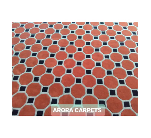 Designer Printed Woolen Floor Carpet - Rectangular, Handmade Wool with Embroidered Pattern | Easy to Clean, Non-Slip, Customizable Colors and Sizes