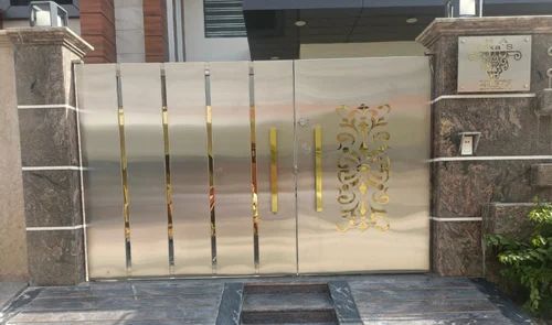 Designer Stainless Steel Gate - Durable Fine Finished Customized Size | Modern Swing Style Easily Assembled Anti-Rust Oil Treatment