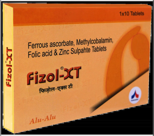 Fizol XT Ferrous Ascorbate, Methylcobalamin, Folic Acid And Zinc Sulphate Tablets