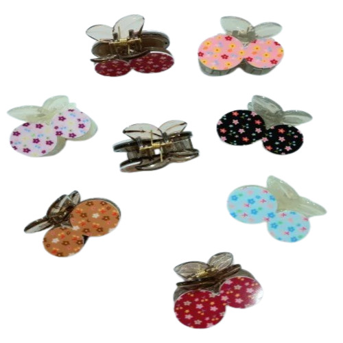 Flower Printed Hair Clutcher - Plastic 9 cm Multisizes | Multicolor Fancy Accessory for Ladies Suitable for Casual Wear