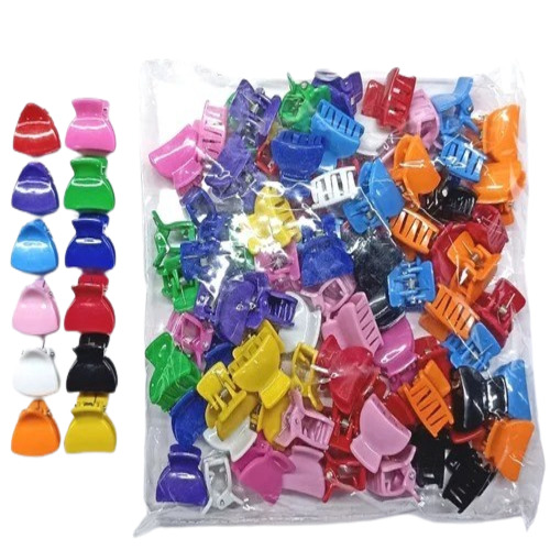 Hair Clutcher - Plastic Material, Multisizes Available, Multicolor Fancy Design | Perfect Hair Accessory For Casual Wear, Ideal For Women And Girls