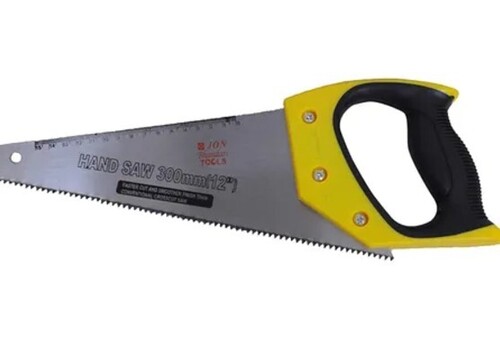 Hand Saw - Ready to Use Steel Blade 300mm | Silver Body, Yellow Black Handle, Lightweight at 249g