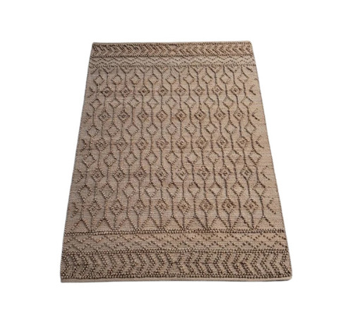 Hand Woven Jute Floor Carpet - Handmade, Rectangular | Easy to Clean, Non-Slip, Customizable Color & Designs, Modern Embroidered Pattern