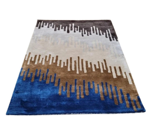 Handmade Art Silk Carpet - Wool Material, Rectangular Shape, Easy to Clean | Modern Design, Anti-Slip Feature, Customizable Colors and Sizes