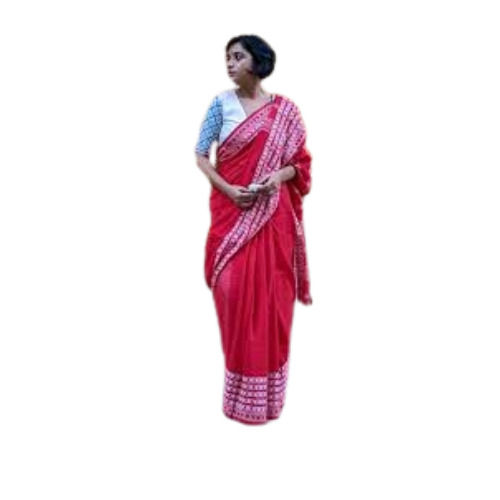 Red Khadi Cotton Sarees