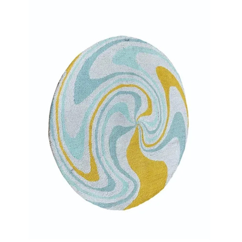 Handmade Rectangular Wool Runner Rug - 2x6 Feet, Blue and White Modern Design | Corrosion Proof, Anti-Slip, Stain Resistant, Easy to Fit