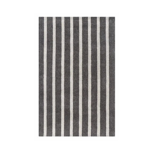 Striped Wool Hand Loom Rug - 6.5mm Thick, Polished Finish | Anti-Slip, Stain Resistant, Customizable Colors & Designs