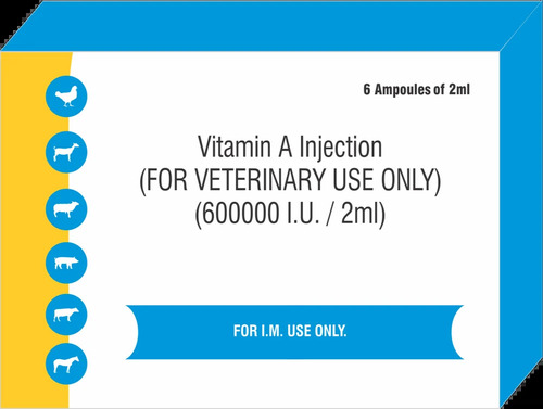 Vitamin A Veterinary Injection - Medicine Grade Liquid Injectable | For Cattle and Other Veterinary Applications, Prescription Required