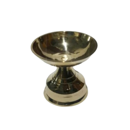 Brass Niranjan Diya - Brass, 1-2 mm Thickness | Yellowish Gold Finish, Durable Design, Traditional Indian Style for Sacred Rituals