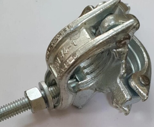 Cast Iron Scaffolding Forged Clamp - Other Material, Round Shape with Hole, Polished Silver Finish | Ideal for Jointing Pipe Surfaces in Structural Applications