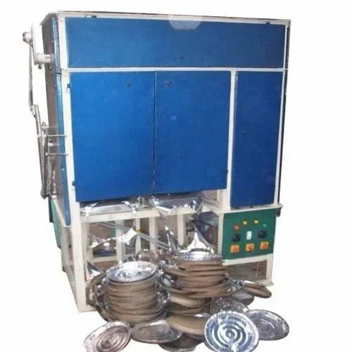 Disposable Paper Plate Making Machine - Mild Steel, 8 Inch Plate Size, Blue Color | 2000 Plates/Hour, 1 Year Warranty, Semi-Automatic