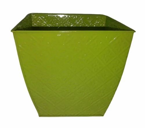 Green Metal Square Planters - 6x12 Inch , Durable, Fine Finished, Very Good Quality, Plain Pattern, Perfect Finish