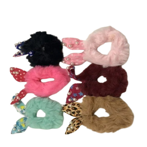 Hair Scrunchies - Rubber and Plastic Material, Multicolor Fancy Style | Fancy Accessory for Women and Girls, Perfect for Parties and Weddings