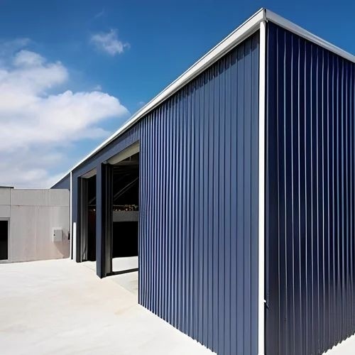 Industrial Factory Shed - Steel Prefab Structure, 20-30 Feet Roof Height, Customized Design | Corrosion Resistant, Easy Assembly, Two Doors, Versatile Use