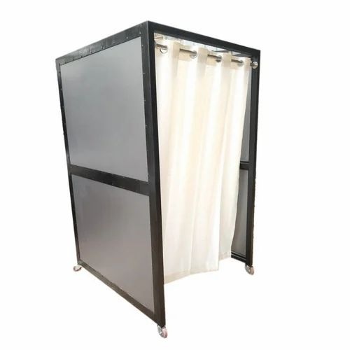 Ladies Frisking Booth - Mild Steel Modular Square Design | New 3mm Thickness, Gray Paint Coated, Customized Color, Two Doors, Steel Roof for Warehouse, Workshop, Shop, Office Use