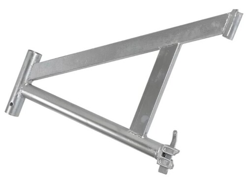 Mild Steel Scaffolding Bracket - EN24 Grade, 8 Inch Length, Polished Silver Finish | Additional Working Platform for Structural Pipe Applications