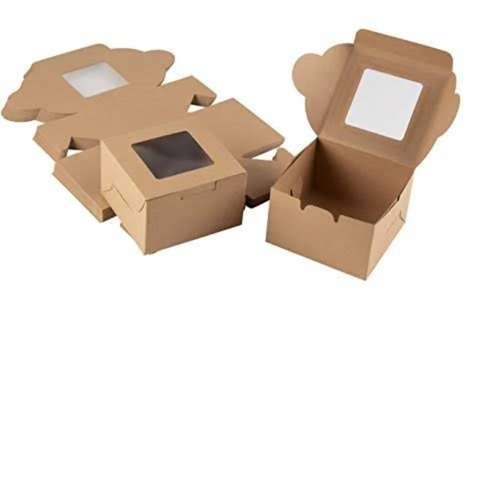 Pastry Packaging Box - Brown Paper Material, Durable & Eco-Friendly | Rectangular Shape, Ideal for Food Packaging