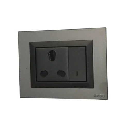 Polycarbonate Modular Switch - 10 Ampere, 240 Volt, Standard Size | Black & Gray, Rectangular Shape, Shock & Heat Resistant, Easy to Install