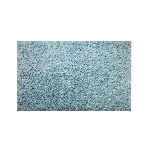 Polypropylene Shaggy Rugs - Plain Pattern, 3.6 FT N 5.6 FT, Blue and White | Quick Drying, Anti Slip, Hand Washable, For Home and Door Use