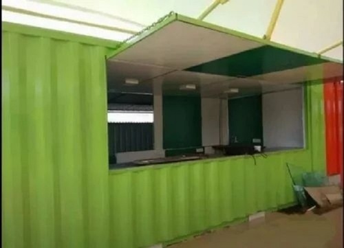 Portable Canteen Cabin - Mild Steel, 20 x 10 x 8 Ft, Green Color, Paint Coated Surface, 16mm Thickness | Ideal for Office, Shop, Workshop Use