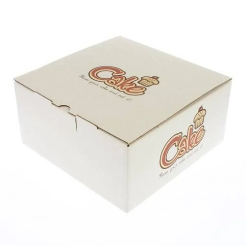 Printed Cake Box - Durable White Paper, Eco-Friendly Rectangular Design | Ideal for Food Packaging