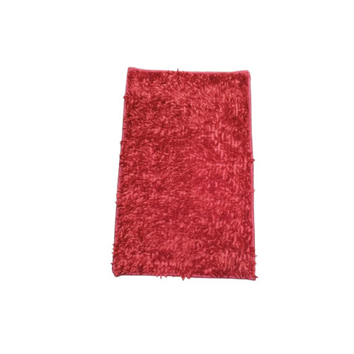 Red Cotton Door Mat - 7 mm Thickness, Abstract Pattern | Slip Resistant, Bacteria Resistant, Quick Drying