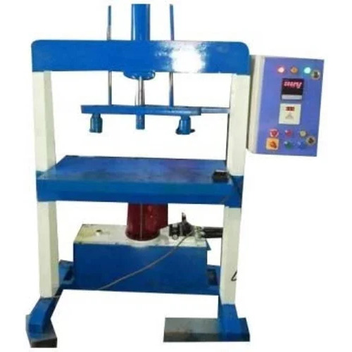 Single Die Paper Plate Making Machine - 2000 Plates/Hour Production Capacity, Semi-Automatic Mild Steel Build, Blue Color, 220V Voltage