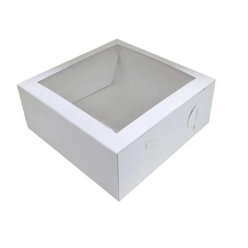 Window Cake Boxes - Durable Paper, Rectangular Shape, White Color | Eco-friendly Food Packaging Solution