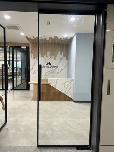 Aluminium Alloy Sliding Double Door - 90 Inch | Manual Operation, Plain Design, Powder Coated Finish, Customizable Color