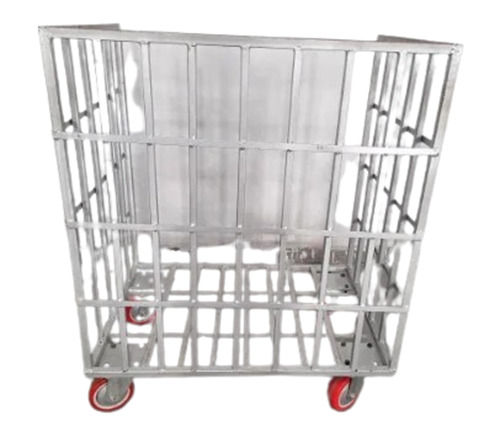 Bakery Trolley - Polished Mild Steel, Silver Finish Ideal for Bread Bakery Applications