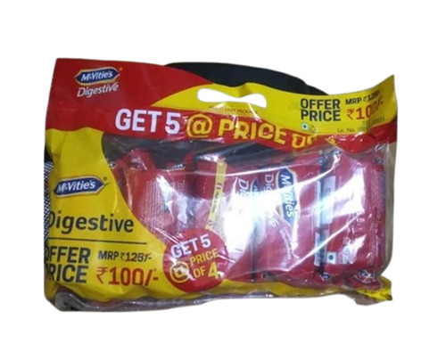 Digestive Marie Biscuit - Vegetarian 100% Pure 5 Packets | Sweet Taste Eggless Gluten Free Round Shape Semi-Hard Texture