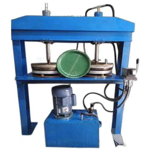 Disposable Paper Plate Making Machine - 14 Inch Plate Size, 1.5 HP Motor, Blue Mild Steel Material | 5000 Plates/Hour Production Capacity, 1 Year Warranty