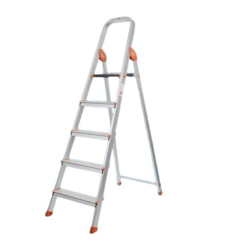 Five Step Aluminium Ladder - 100 Kilograms Weight Capacity | Lightweight Design, High Strength, Corrosion Resistant, Portable, Durable, Compact Storage, Non-Slip Feet, Weather Resistant, Easy to Use