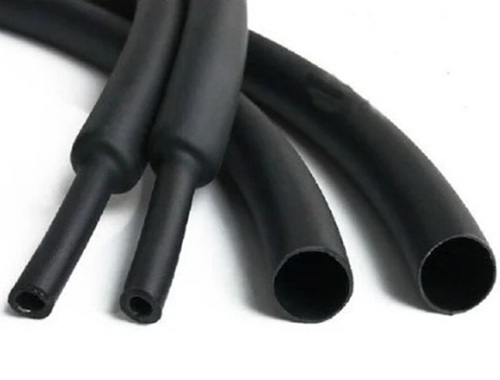 Heat Shrink Tube - 18m Length, 2:1 Shrink Ratio | Round Circular Hallow Sections in Black Rubber