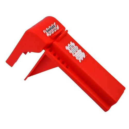 Large Ball Valve Lockout - Polyurethane, Large Size, Red Color | Valve Lockouts for Electrical Purpose, Powder Coated Finish, Rectangular Shape