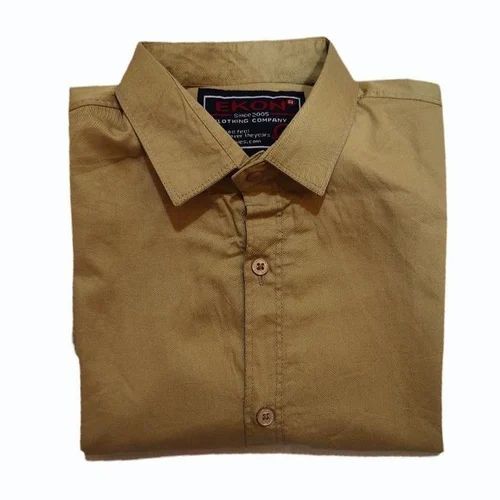 Men's Button Down Shirt - Cotton, Lightweight Feel, Brown Color | Warm and Cozy, Soft Fabric, Durable Material, Stretchable Fit, Stylish Design, Breathable for Summer