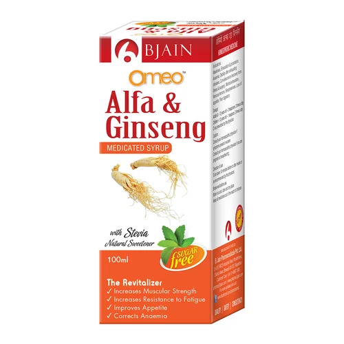 Omeo Alfa And Ginseng Homeopathic Syrup (Sugar Free)