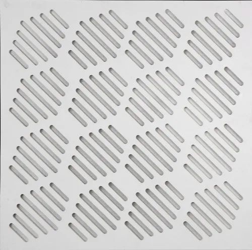 Perforated Calcium Silicate Ceiling Tile - 595mm x 595mm Gray Color 8mm Thick Polished Finish - Durable Heat Insulation Fine Finished Surface Square Edge Design
