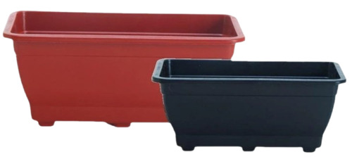Plastic Rectangular Planter - Plastic 14x6 Inch Brown & Black | Durable Very Good Shape Fine Finished Plain Pattern