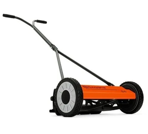 Reel Lawn Mower - 16 in Steel Deck 19 lbs Weight Manual Cutting Height Adjustment Soft Grip Handle