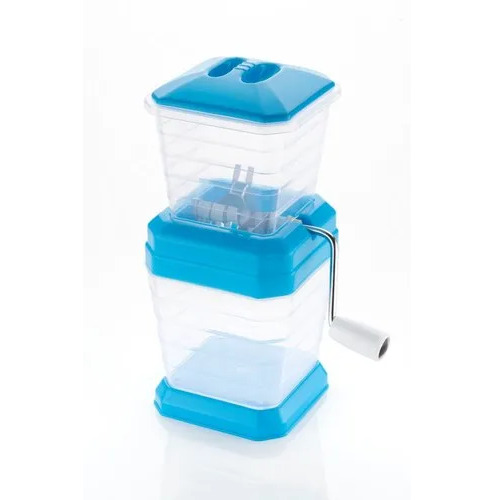 Regular Onion Chopper - Stainless Steel Blade, Plastic Body In Blue And Transparent Colors | Manual Non-electric Design For Effortless Cutting