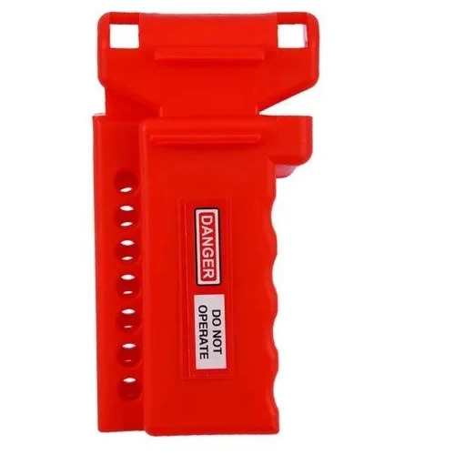 Small Ball Valve Lockout - Polypropylene Plastic, Max Handle Length 7.5 Inch, Valve Handle Diameter 3/8 to 1 1/4 Inch, Red Color , Industrial Use 